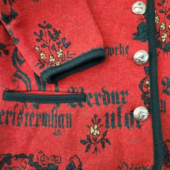 KITZ-PICHLER Vintage 100% Wool Austrian women's Sweater Cardigan Medium - Picture 5 of 16